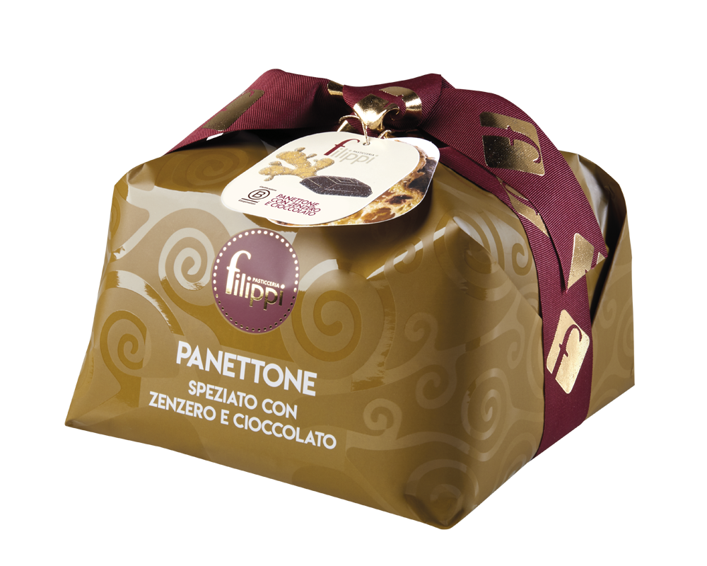 Spiced panettone with ginger and chocolate