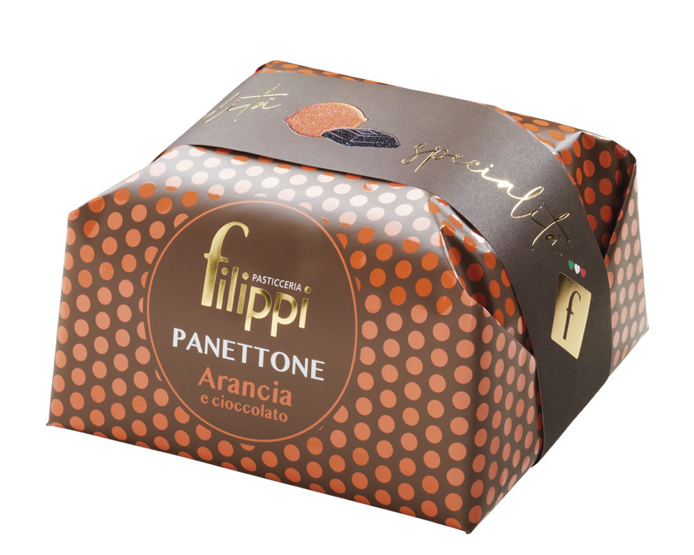 Special panettone with orange and chocolate