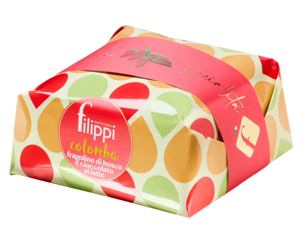 Colomba aux fraises des bois et chocolat au lait