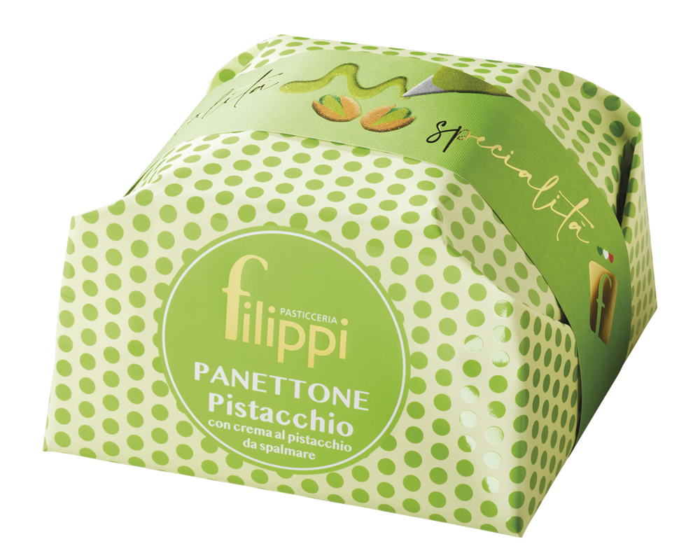 PANETTONE AL PISTACCHIO CON CREMA AL PISTACCHIO DA SPALMARE 1000