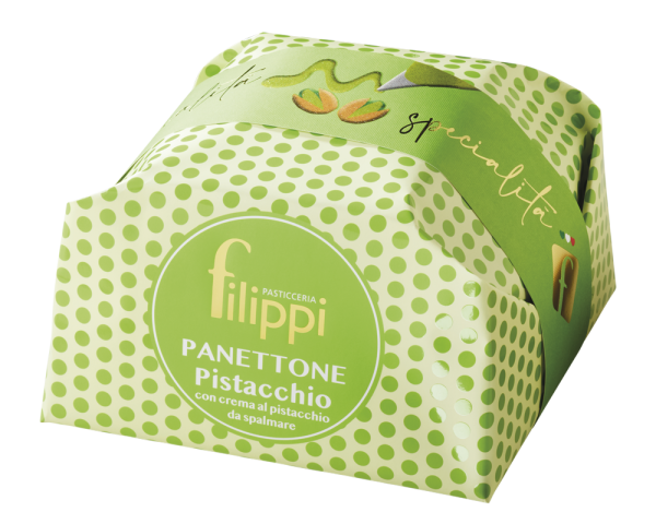 PANETTONE AL PISTACCHIO CON CREMA AL PISTACCHIO DA SPALMARE 1000
