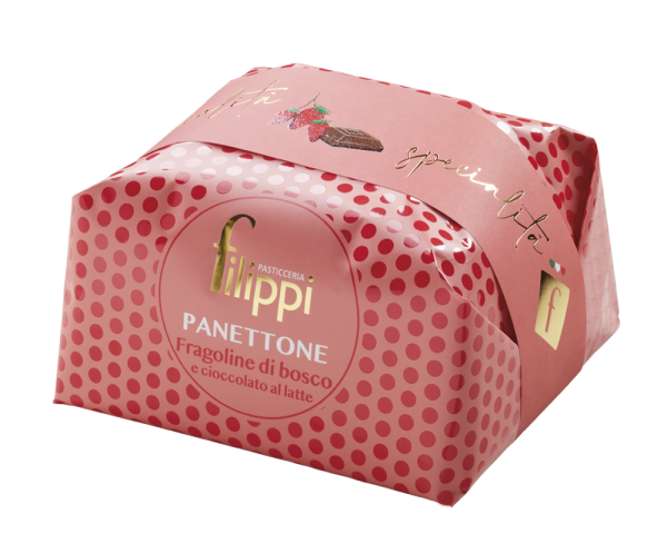 PANETTONE AUX FRAISES DES BOIS ET CHOCOLAT AU LAIT GR 1000
