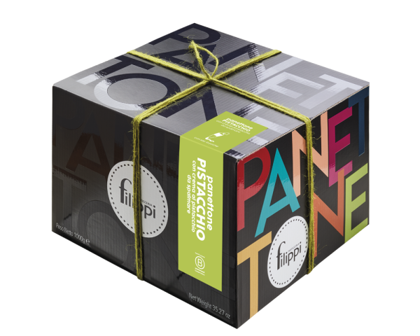 PANETTONE À LA PISTACHE AVEC CREME DE PISTACHES A TARTINER GR 1000