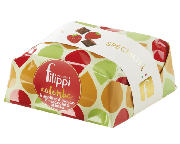 Colomba con fragoline di bosco e cioccolato al latte